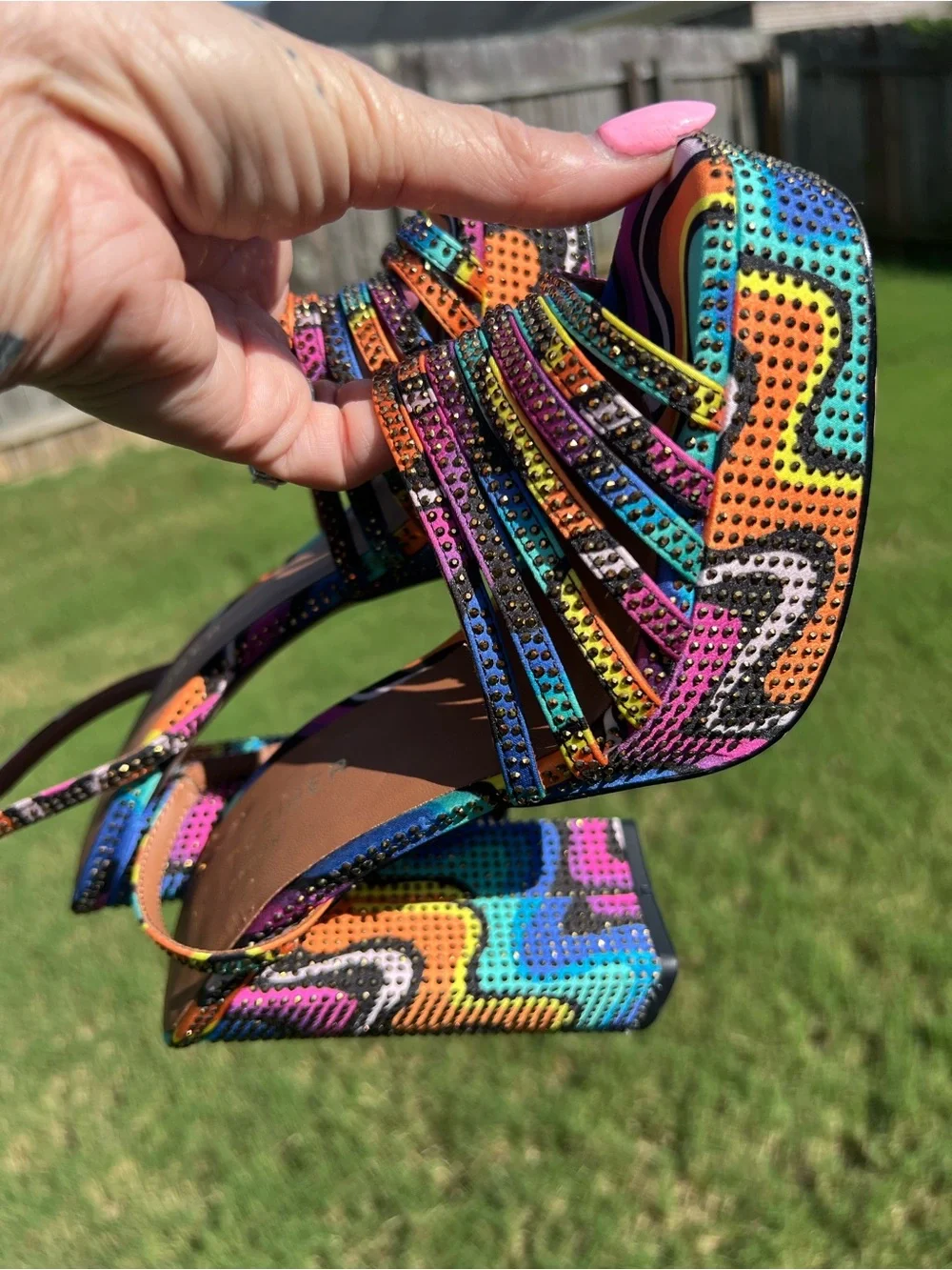 Kurt Geiger Brixton Multicolor Jeweled Platform Sandals – 🌈
